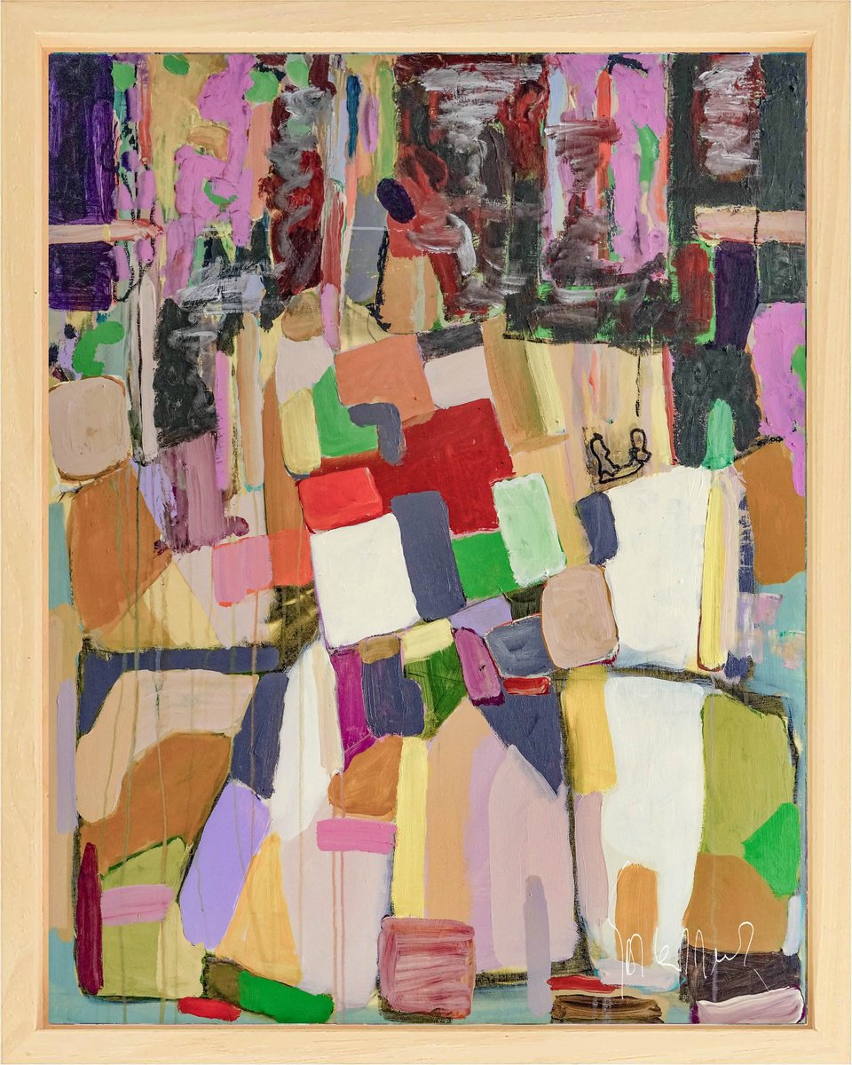 Organic Abstract Acrylic Painting By Geert Lemmers Fpa, 33 X 41, Plateau Der Menschheit Opus 18, Original Artwork