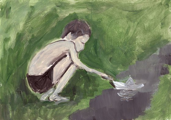 Boy With A Paper Boat