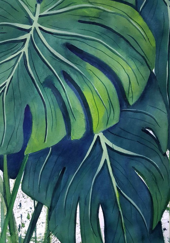 Abstract Monstera Plant