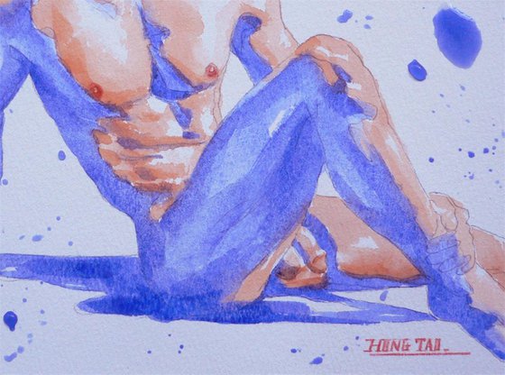 watercolor male nude #1743