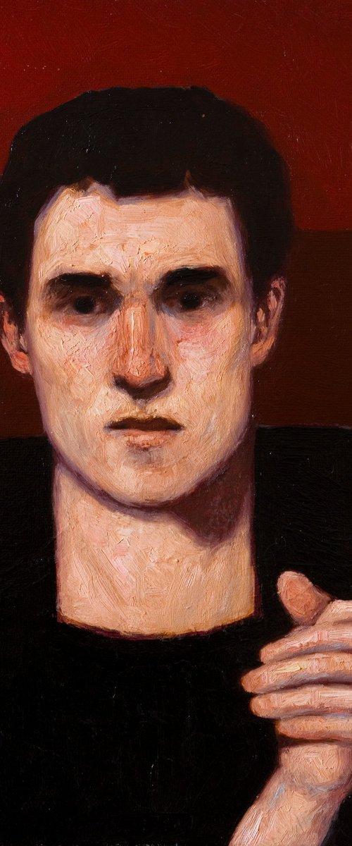 selfportrait on black and red by Olivier Payeur