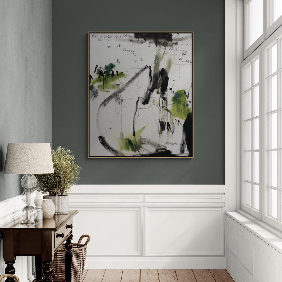 Expressive Abstract Painting By Daniela Schweinsberg, 39 X 47, The Walk, Original Artwork