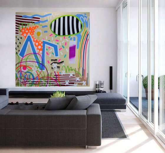 Abstract painting 200 * 200 CM / 78,74 * 78,74 INCH