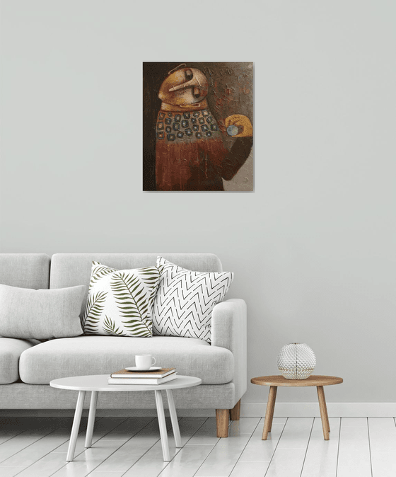 The philosopher(Acrylic painting, 60x70cm, ready to hang)