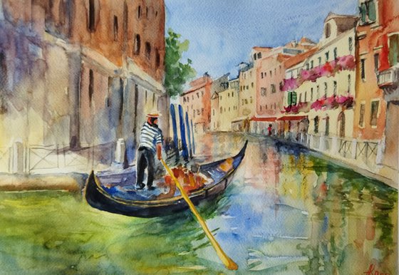 Venetian canals - Venice Italy - Gondola