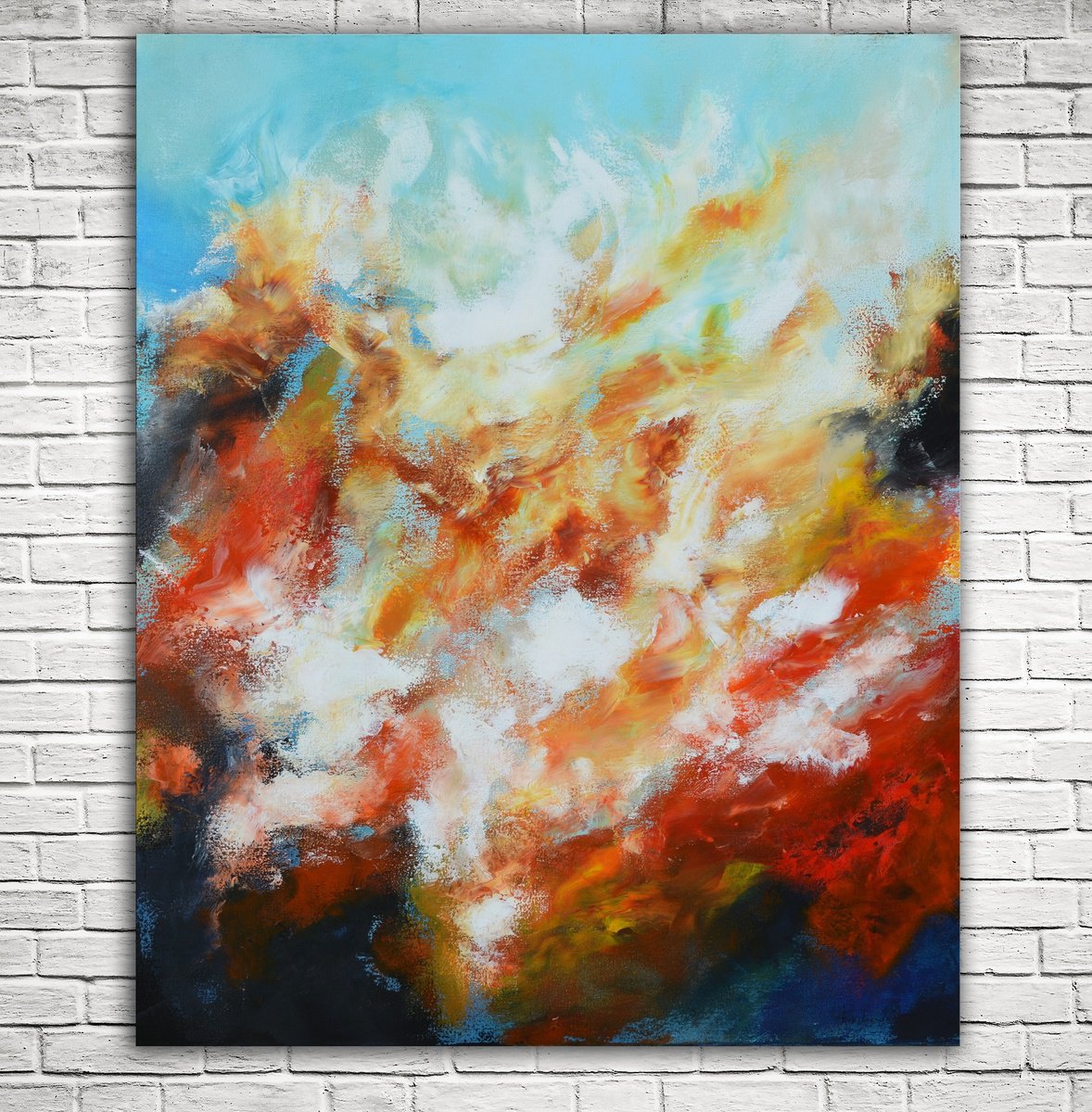 Abstract Acrylic Painting By Andrada Anghel, 30 X 36, Sunset, Original Artwork
