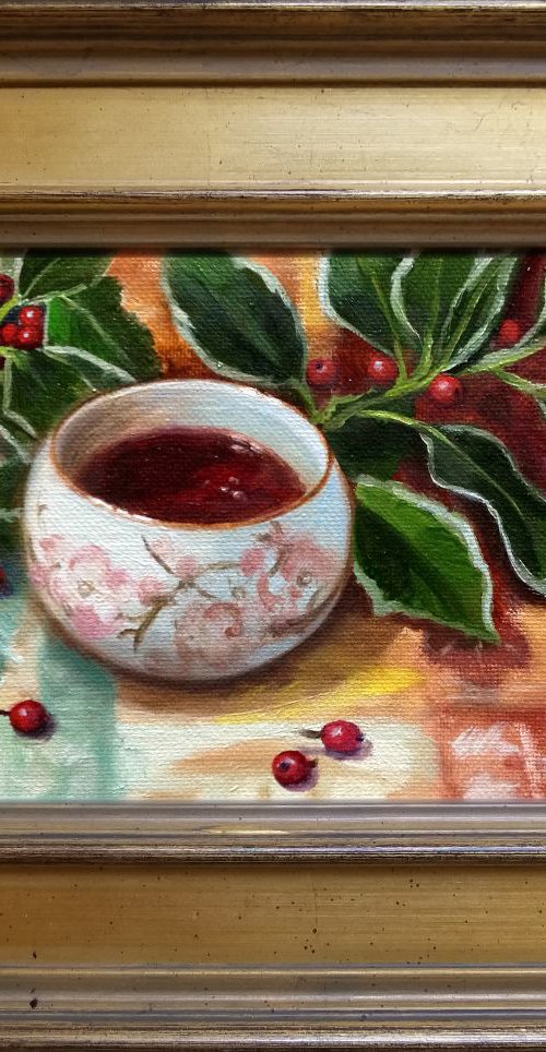 Teacup And Berries by Tatiana Roulin