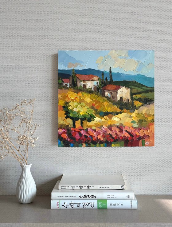 Provence landscape 22x22cm