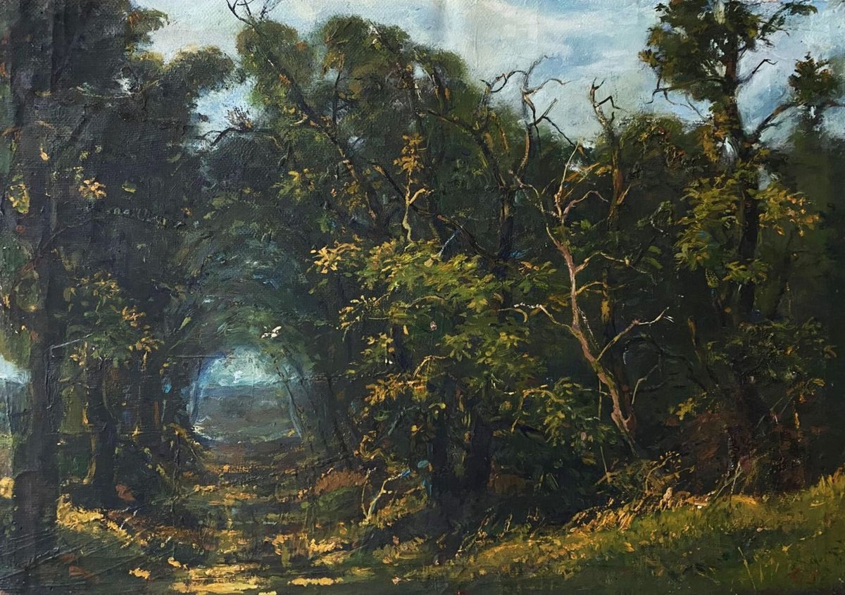 Impressionistic Landscape Oil Painting By Oleg And Alexander Litvinov, 12 X 16", Aley, Original Artwork