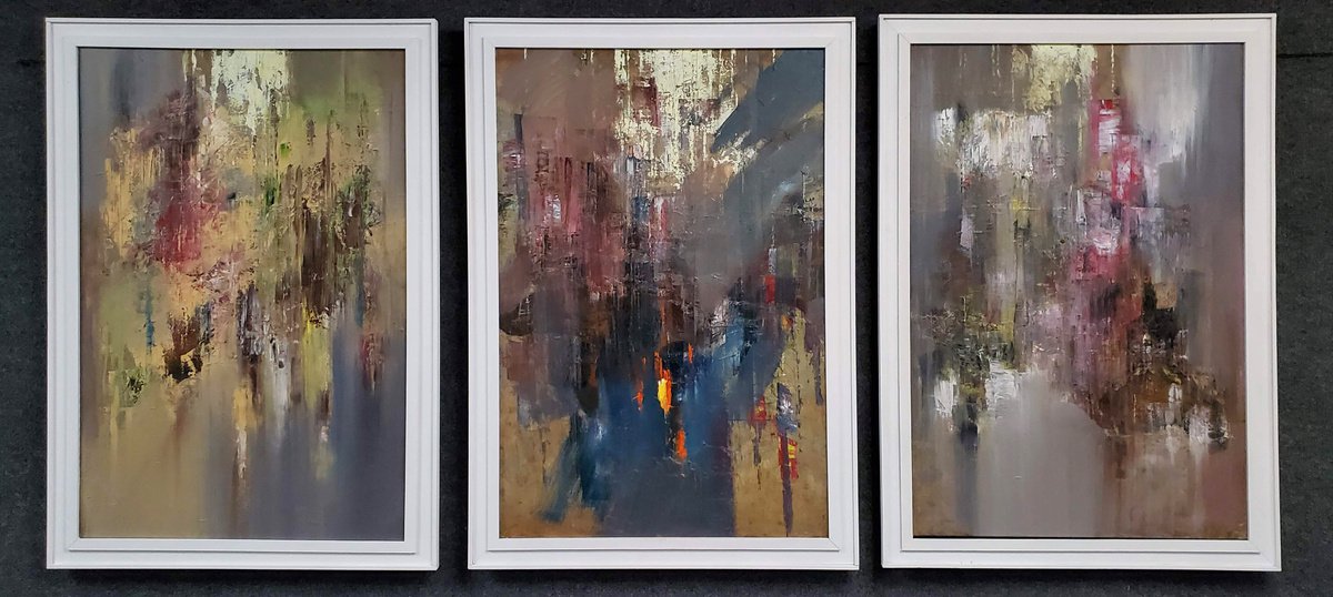 Lost in the crowd. Triptych by Sergei Yatsenko