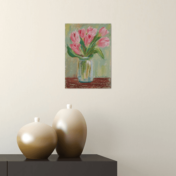 Pink Tulips... /  ORIGINAL PAINTING