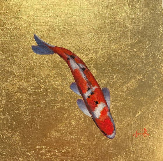 Solo Koi Carp Fish with Gold Leaf.