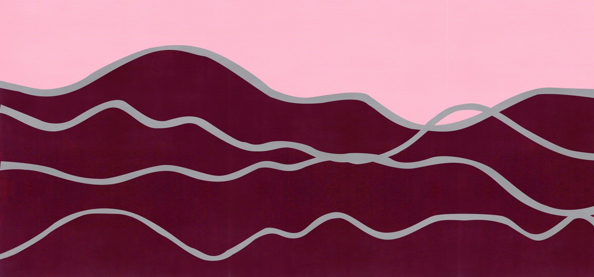 Abstract Landscape Acrylic Painting By Marina Krylova, 59 X 28", Modern Landscape #45, Original Artwork