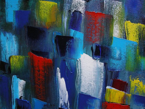 COMPOSITION-1. (Palette knife original emotional abstract oil painting, Deco, Paintings for Sale, Gift)