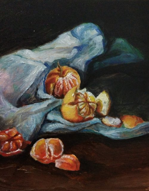 Tangerine still life by Viktória Déri