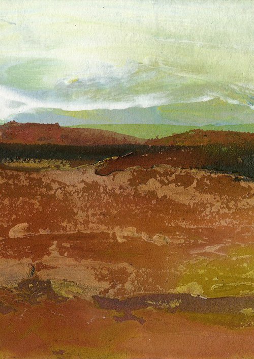 Dream Land 52 - Small Textural Landscape painting by Kathy Morton Stanion by Kathy Morton Stanion