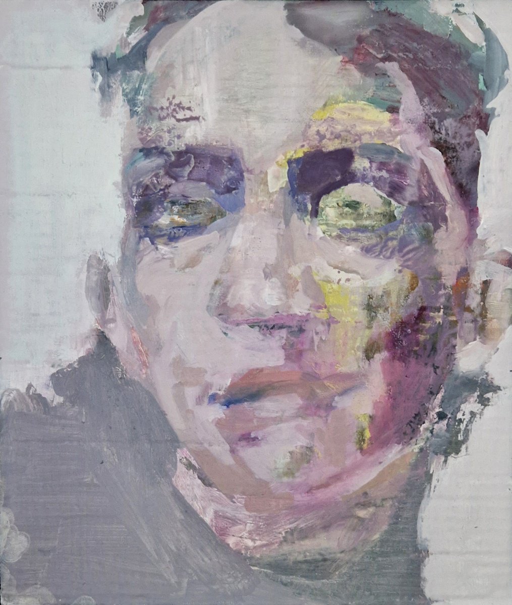 Impressionistic Portrait Oil Painting By Dick Van Dijk, 12 X 14, Come See About Me, Original Artwork