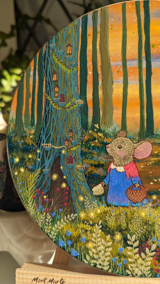 Whimsical Fairytale Painting, Hansel & Gretel Mice