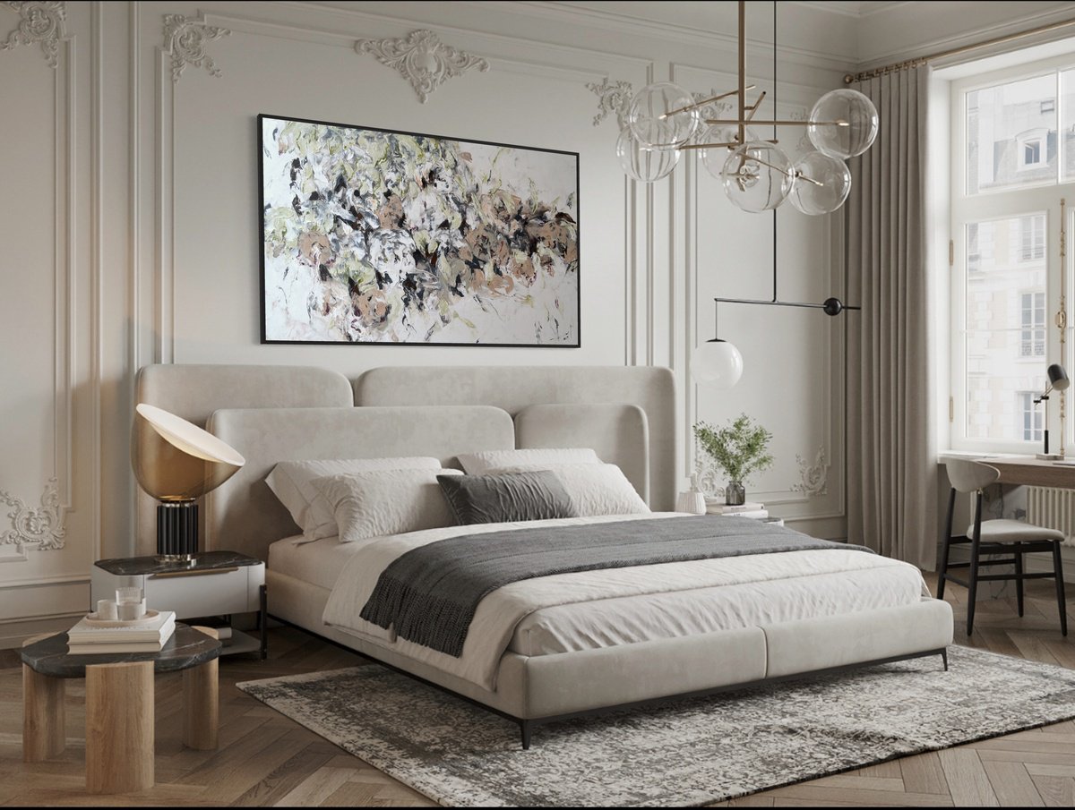 Impressionistic Botanical Acrylic Painting By Tetiana Hutsul, 61 X 37", Heaven-Sent, Original Artwork