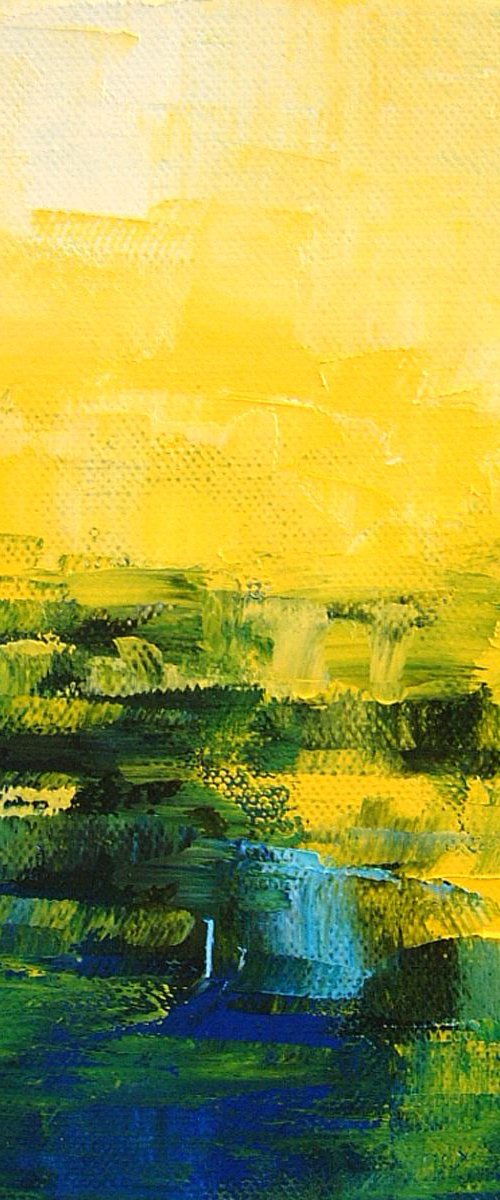 Yellow - Green Landscape 1 (ref#:1068-20Q) by Saroja van der Stegen