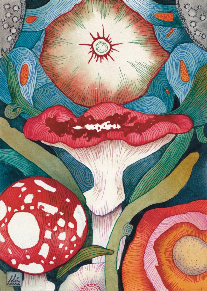 Surrealistic Botanical Watercolour By Lisa Lennon, 6 X 8", Wondrous Places 2, Original Artwork