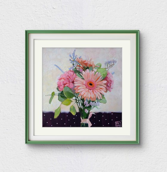 bouquet of gerbera and pinks