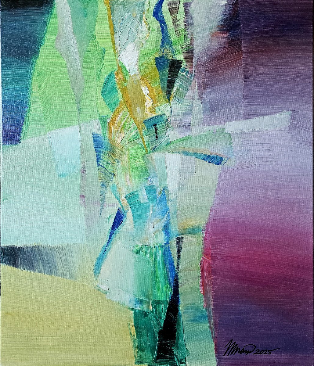 Abstract Oil Painting By Taidakov Nikolai, 24 X 28", Wonderful Mood, Original Artwork