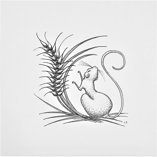 Mouse in the Wheat by Lara Broecke
