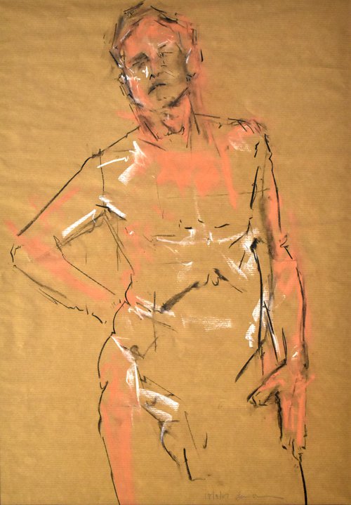 Study of a male Nude - Life Drawing No 409 by Ian McKay