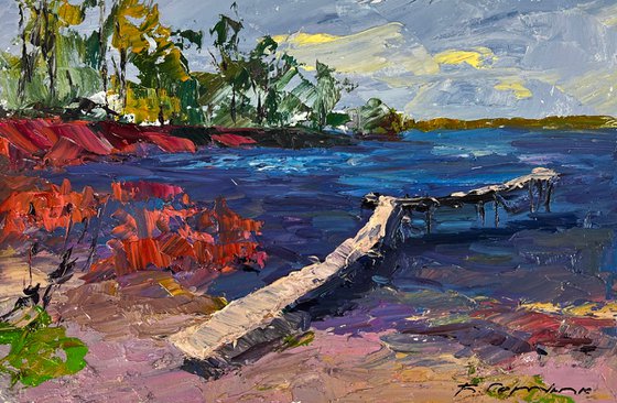 Wooden Bridge on the River