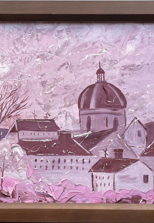 Lviv City Rooftops Painting by Halyna Kirichenko