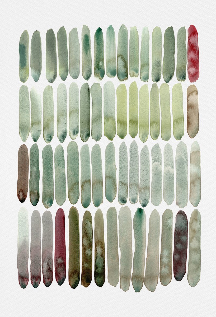 Organic Abstract Watercolour By Dena Adams, 15 X 22, Meditations 1, Original Artwork