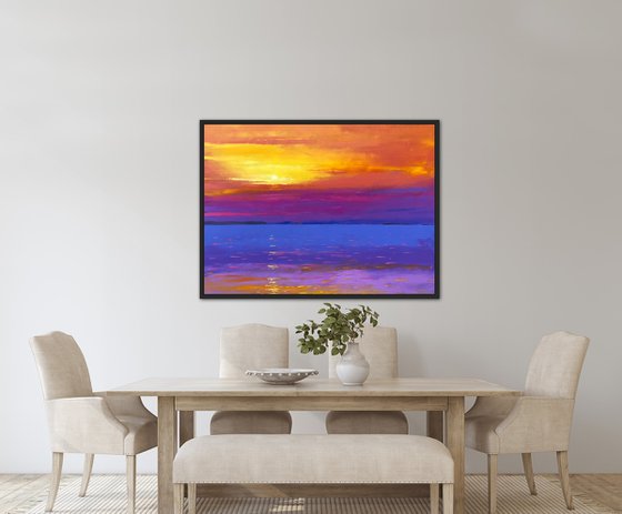 Abstract seascape painting on canvas 60-80cm