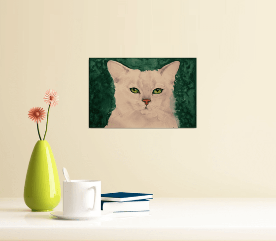 CAT PORTRAIT V / BURMILLA / ORIGINAL PAINTING