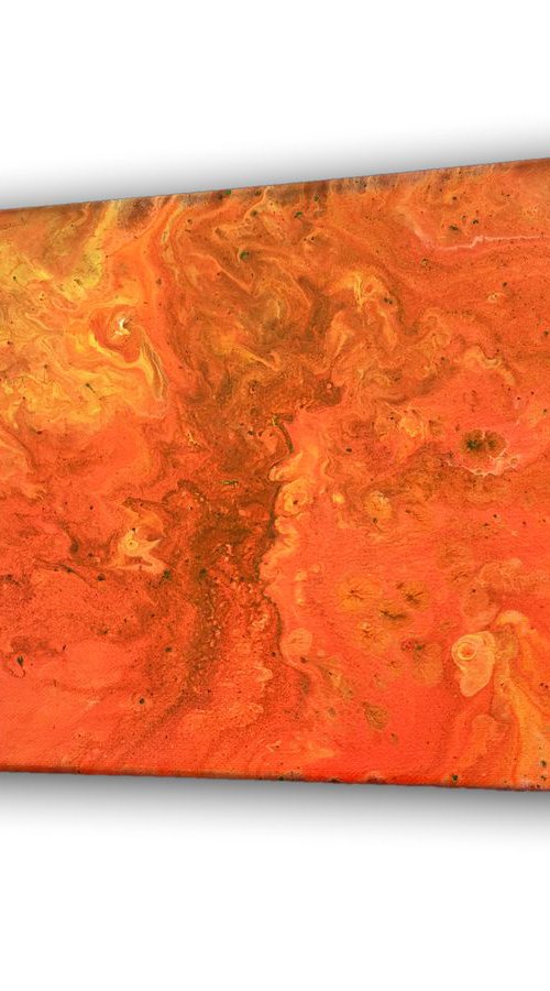 "Orange Theory" - Original Small Abstract PMS Acrylic Painting - 12 x 9 inches by Preston M. Smith (PMS)