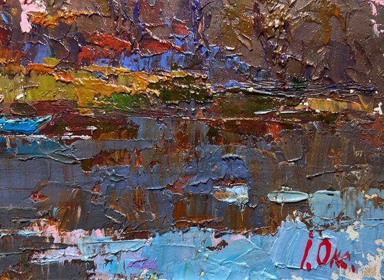 Evening river landscape