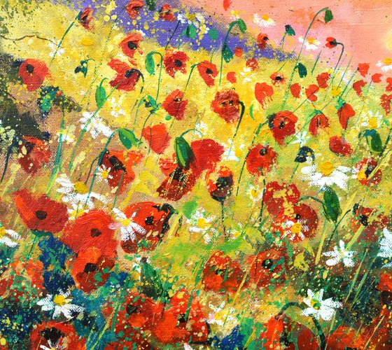 Summer landscapewith poppies