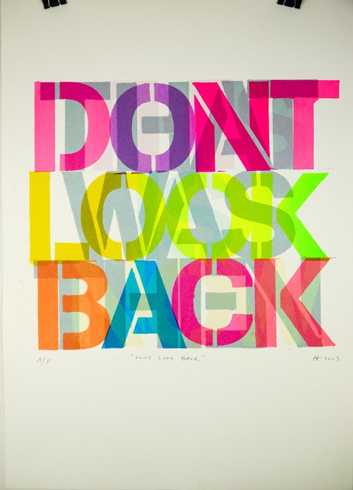 Don't Look Back (screen print) by Niki Hare