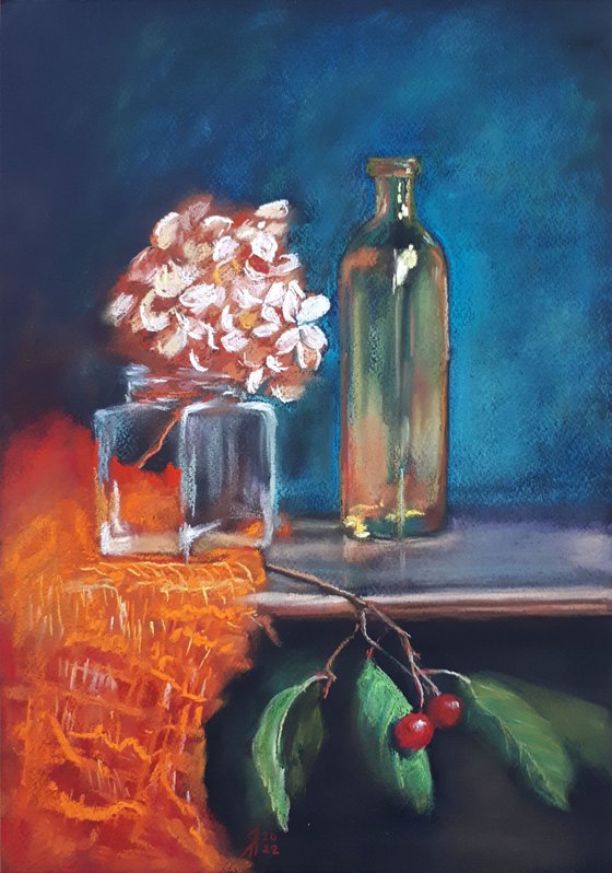 Still life with cherries... /  ORIGINAL PAINTING