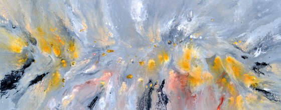 Magnetic Field - Neutral Colours Large Fluid Abstract Painting on Canvas XXL