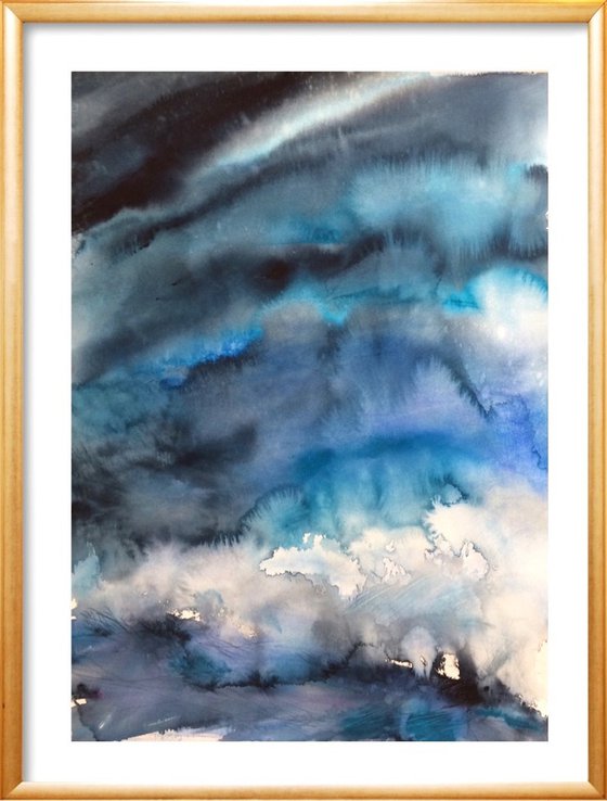 Endless Blue  I  Landscape I Seascape I Abstract Watercolor