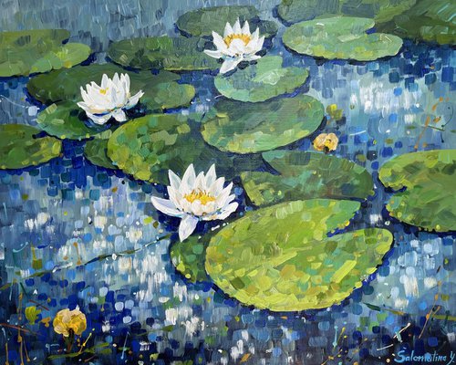 Water lilies. Impression. by Yevheniia Salamatina