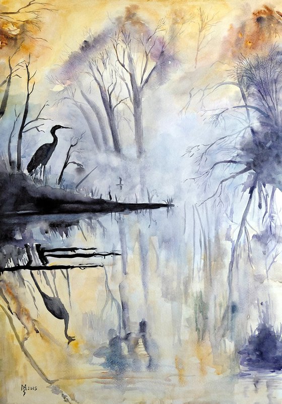 Heron in the Mist
