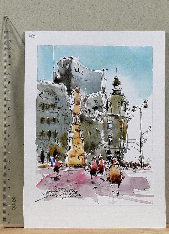 Bucharest Watercolor painting