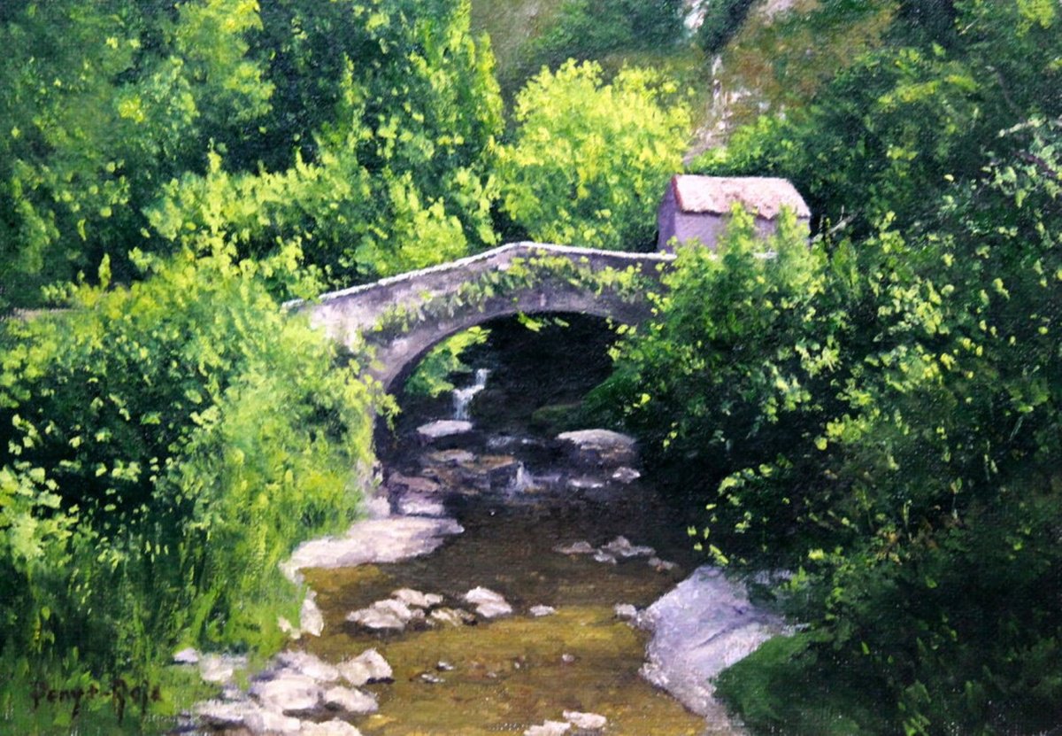 Puente y molino viejo by Vicent Penya-Roja