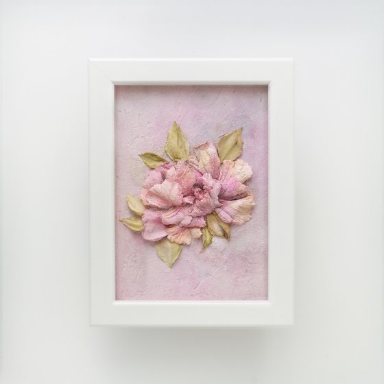 Impasto painting, 3D floral art "Rose"