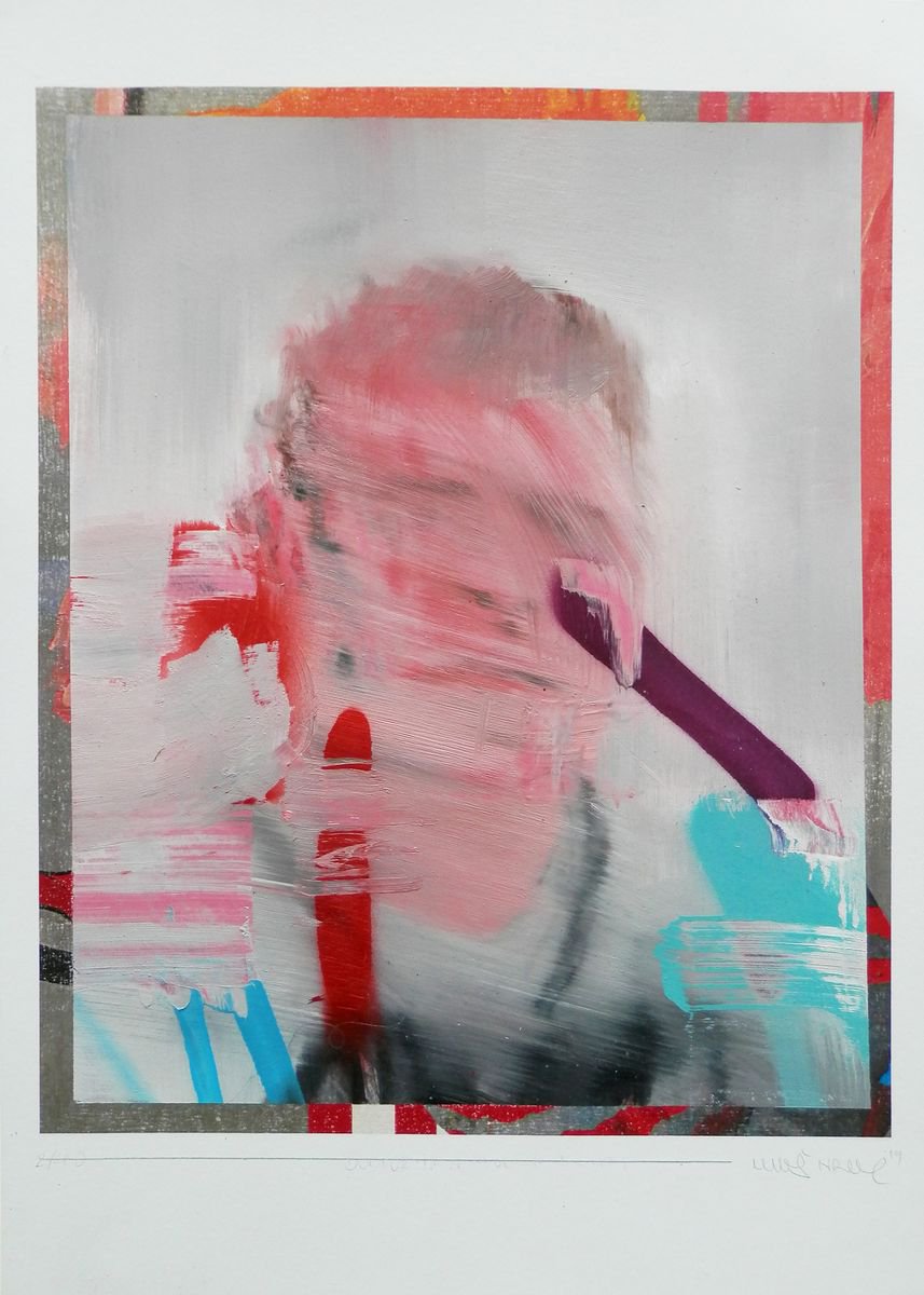 Urban And Pop Portrait Oil Painting By Milos Hronec, 11 X 17", Still Fresh 15, Original Artwork