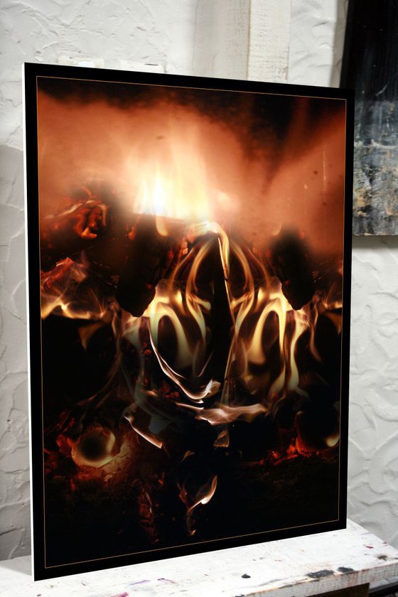 ABSOLUTELLY STUNNING FIRE PHOTOGRAPHY MANIPULATION MASTERPIECE BY OVIDIU KLOSKA ALIEN COSMIC DREAMSCAPE INCANDESCENT READY TO HANG