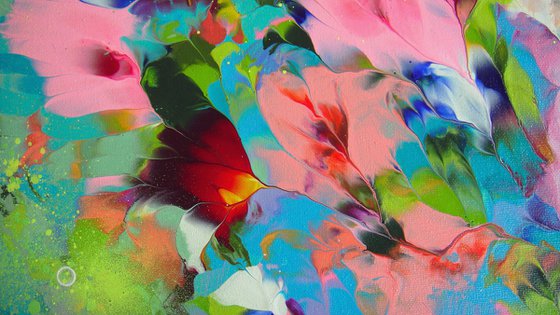 35.5” Spring, Floral Abstract Painting