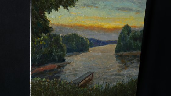 The Quiet Bank - original summer landscape, painting